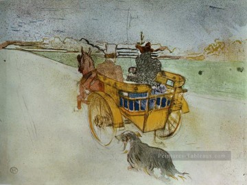  1897 Art - la charrette anglaise le chariot Chien anglais 1897 Toulouse Lautrec Henri de